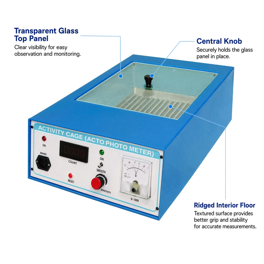 Activity Cage (Actophotometer) – Digital Animal Activity Monitoring Instrument for Pharmacology Research